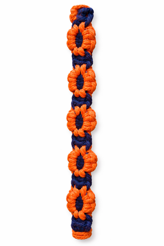 La laisse JÉRÔME — Orange & Dark Blue Flower